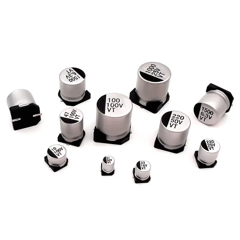 Pack of 10 SMD chip electrolytic capacitors 10V 16V 25V 35V 50V 10uF 22uF 47uF 100uF 220uF 470uF 330UF Multiple sizes available