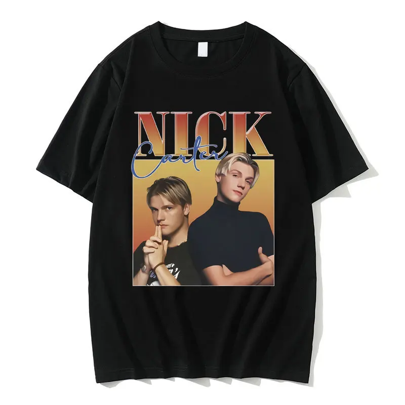 Rock Band Backstreet Boys Nick Carter Graphic Tshirt Men Women Hip Hop Oversized T-shirt Male Vintage T Shirt Men's Cotton Tees