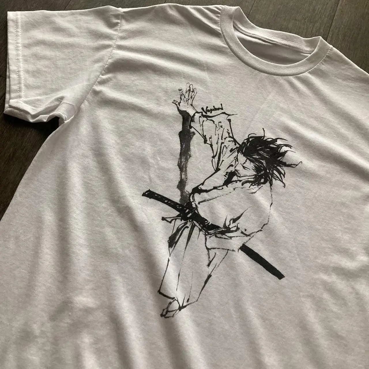 

‌ Футболка с рисунком Sword Saint Musashi, повседневная уличная футболка с короткими рукавами в стиле аниме, толстовка