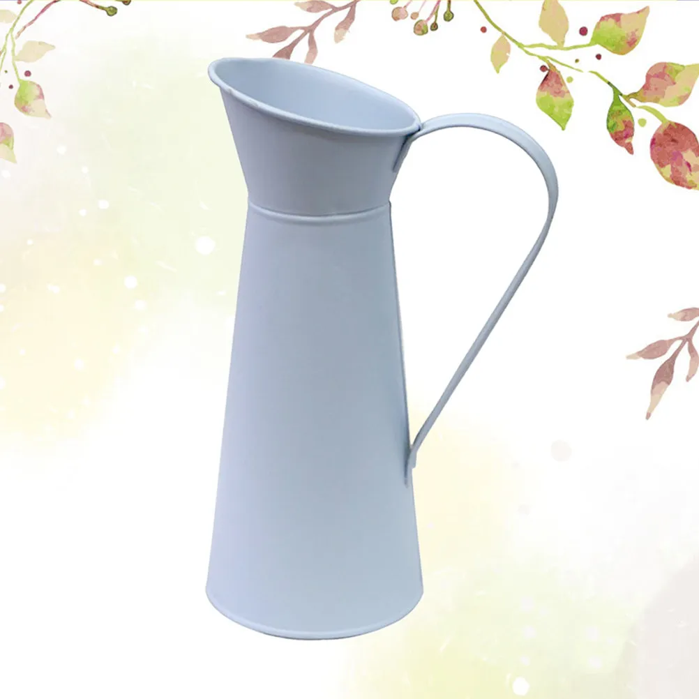 1Pcs Iron Pitcher Creative Multifunction Storage Container Watering Can Flower Vase Desktop Mini Coffee Pot Flower Arrangement