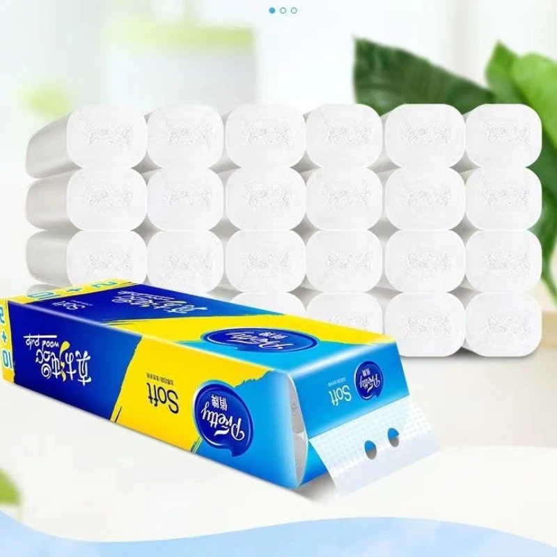 12 Rolls Of Whole Box Roll Paper With 5 Layers Of Thickened Core Roll Toilet Paper