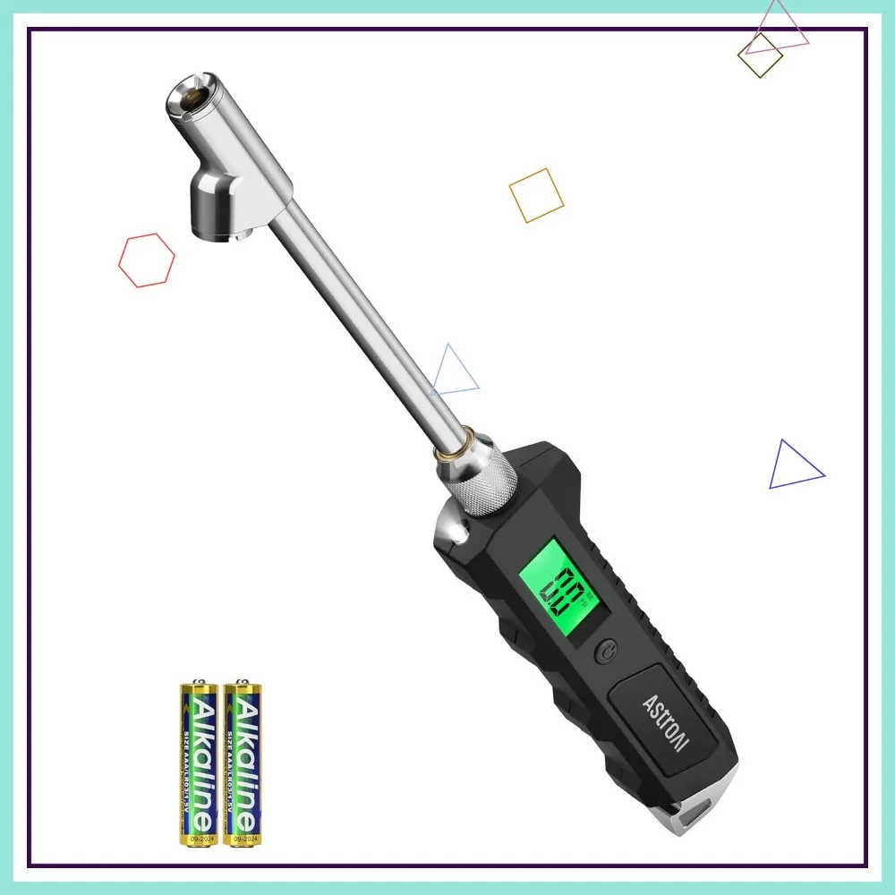 Digital Tire Pressure Gauge 230 PSI Heavy Duty Dual Head with Backlit LCD and Flashlight for Trucks RVs Cars