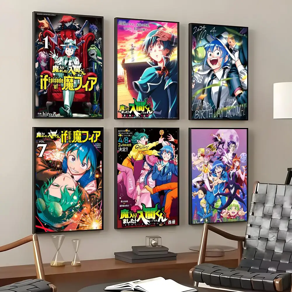 Anime Welcome to Demon School! Iruma-kun Poster Self-Adhesive Waterproof Wall Stickers, Coffee Bar Home Wall Decor