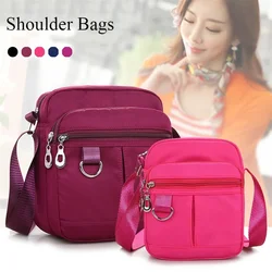 Women Mobile Phone Bag Mini Nylon Crossody Cell Phone Cash Female Messenger Bag Wallet Coin Purse Shoulder Bag Waterproof Casual