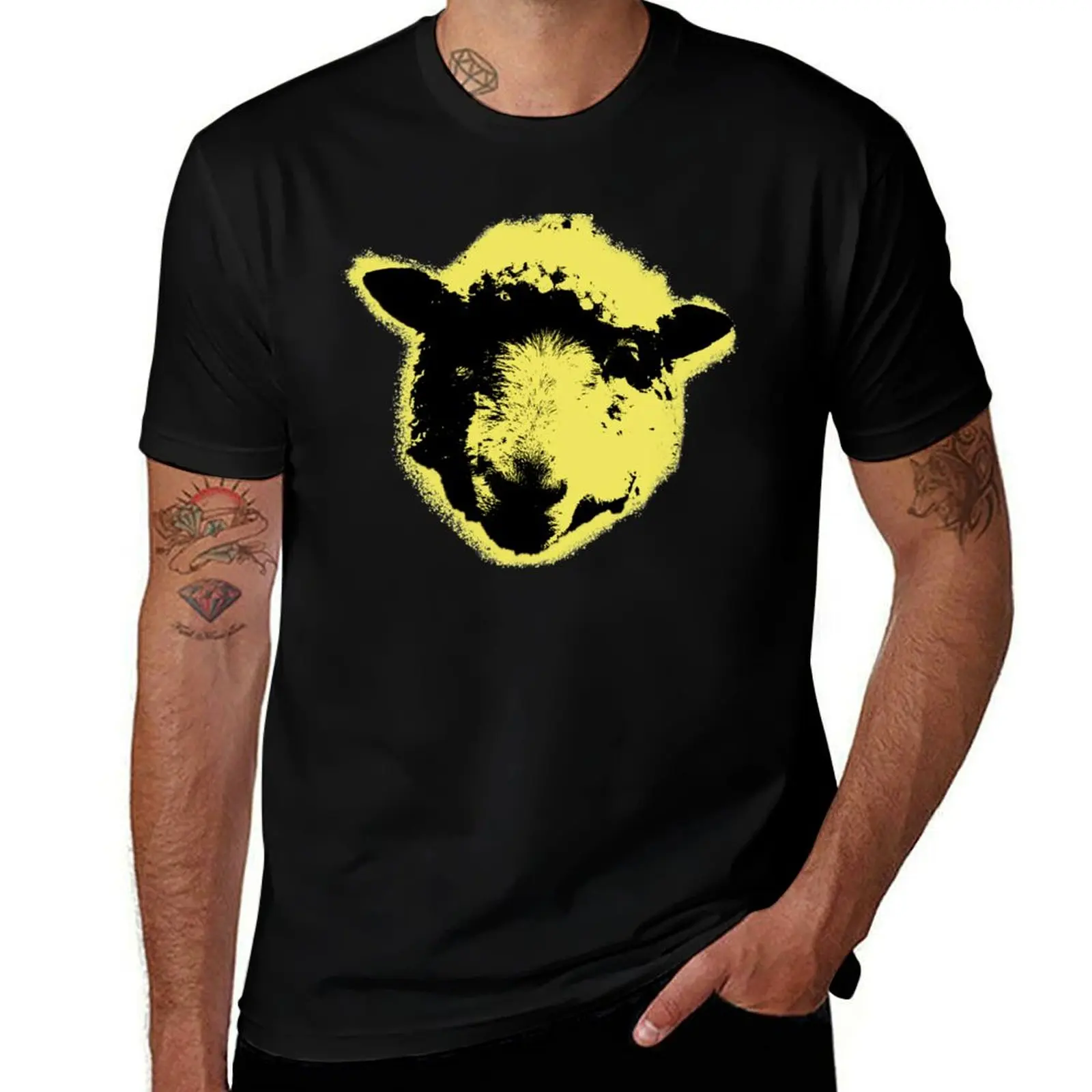 

Yellow sheep T-Shirt cute clothes Aesthetic clothing blacks men clothing