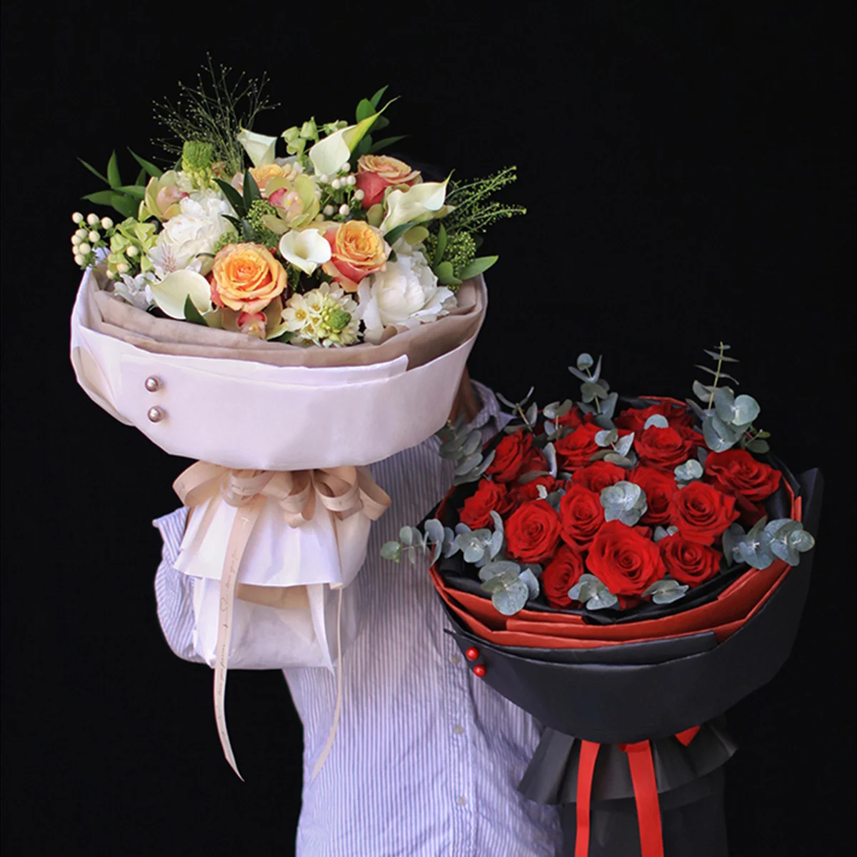 20Pcs Kraft Flower Wrapping Paper Rolls Solid Color Gift Kraft Paper Thick Tear Resistant Recyclable for Flower Birthday Wedding