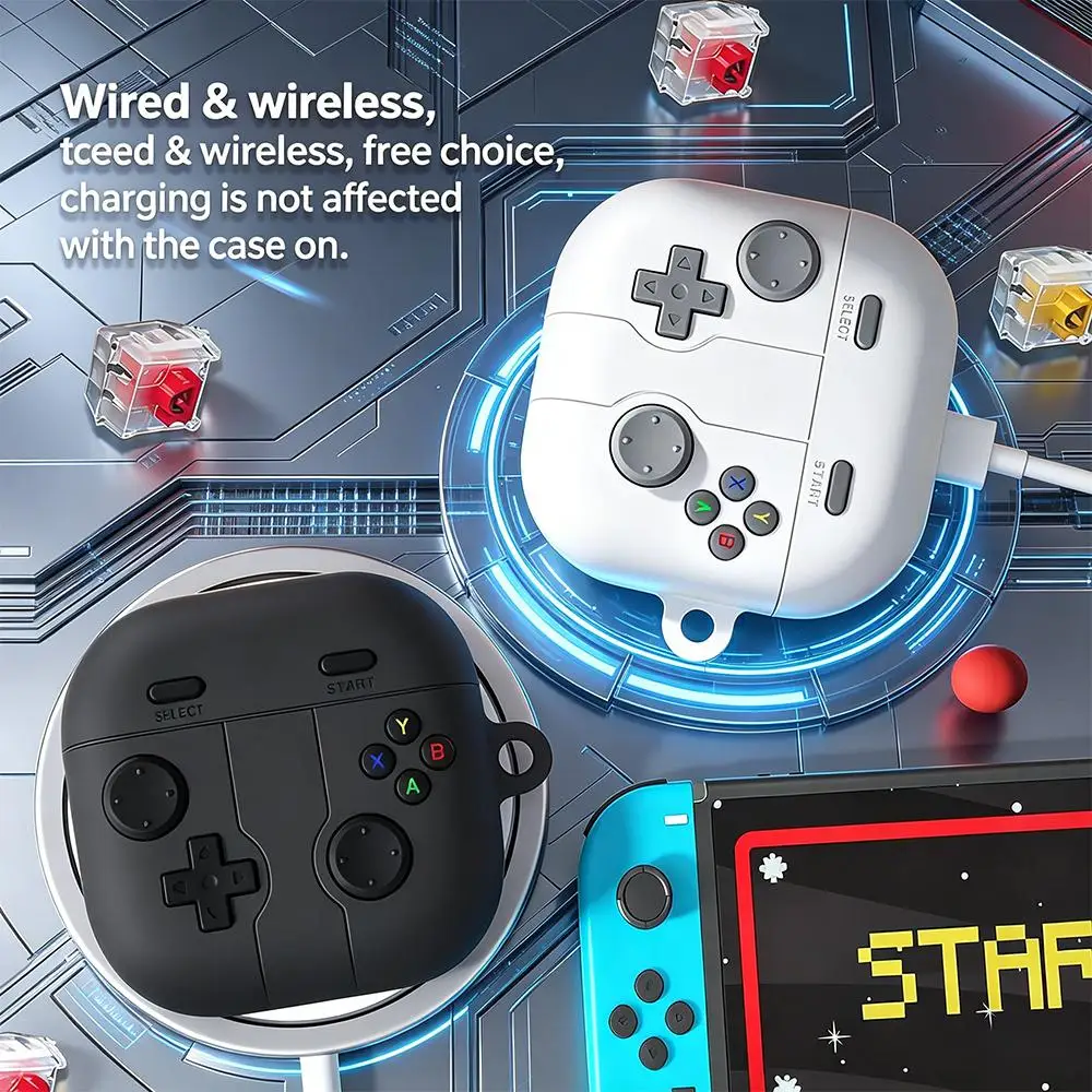For Samsung Galaxy Buds4 / 4 Pro XDcase Retro Game Console Style Silicone Earbuds Case