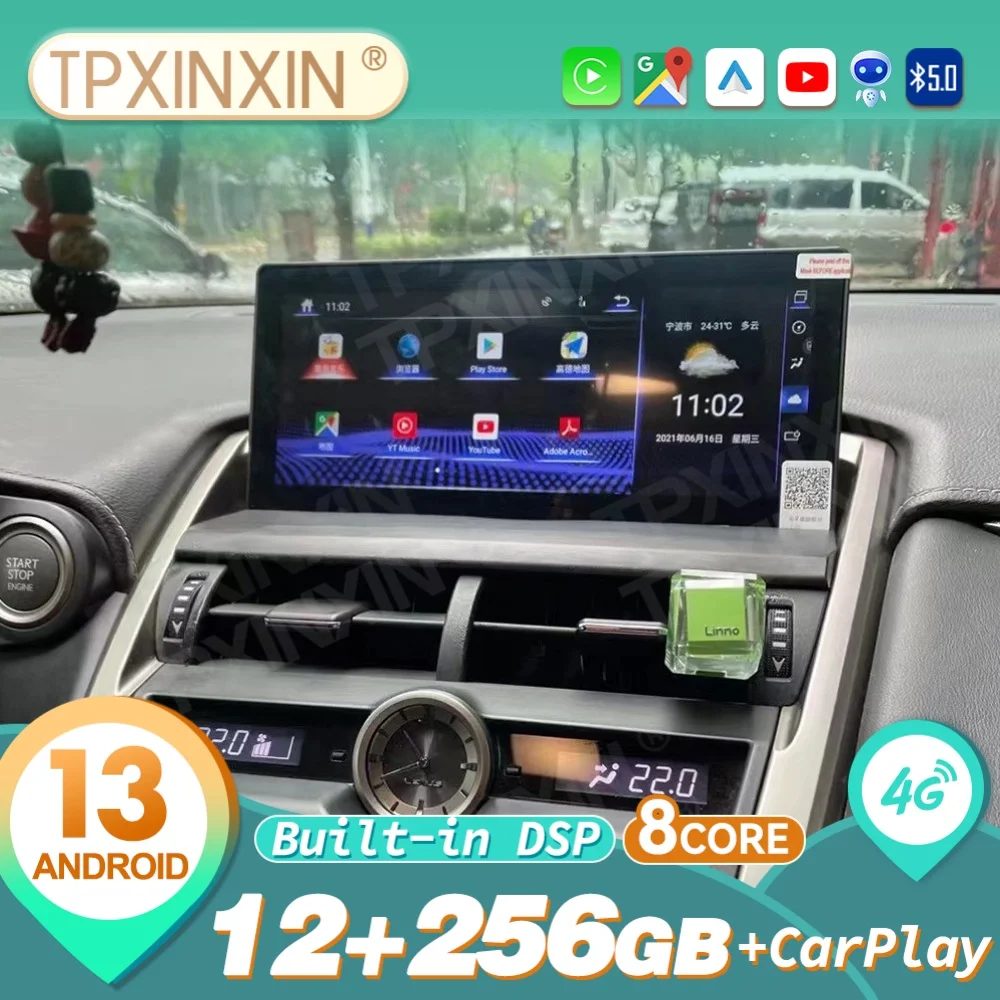 

For Lexus NX NX200 NX200T 300h 2014 2015 2016 Android 10 Car Stereo Car Radio with Screen GPS Navigation Multimedia Head Unit