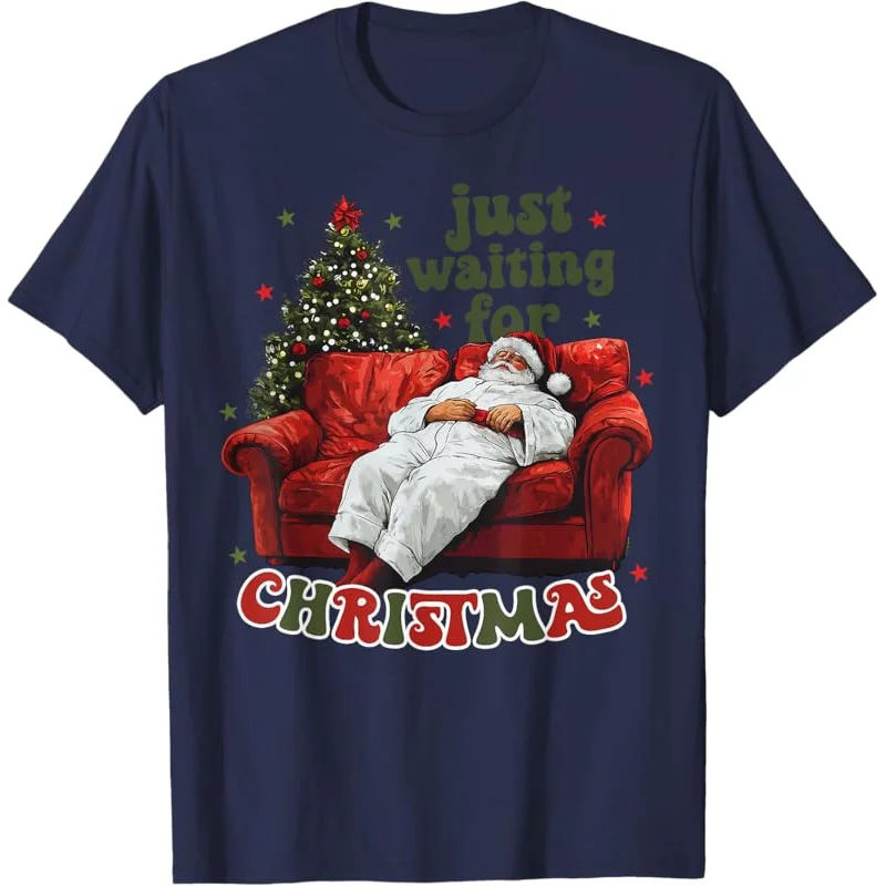 Just Waiting For Christmas Xmas Trump Pajamas Santa Holiday T-Shirt