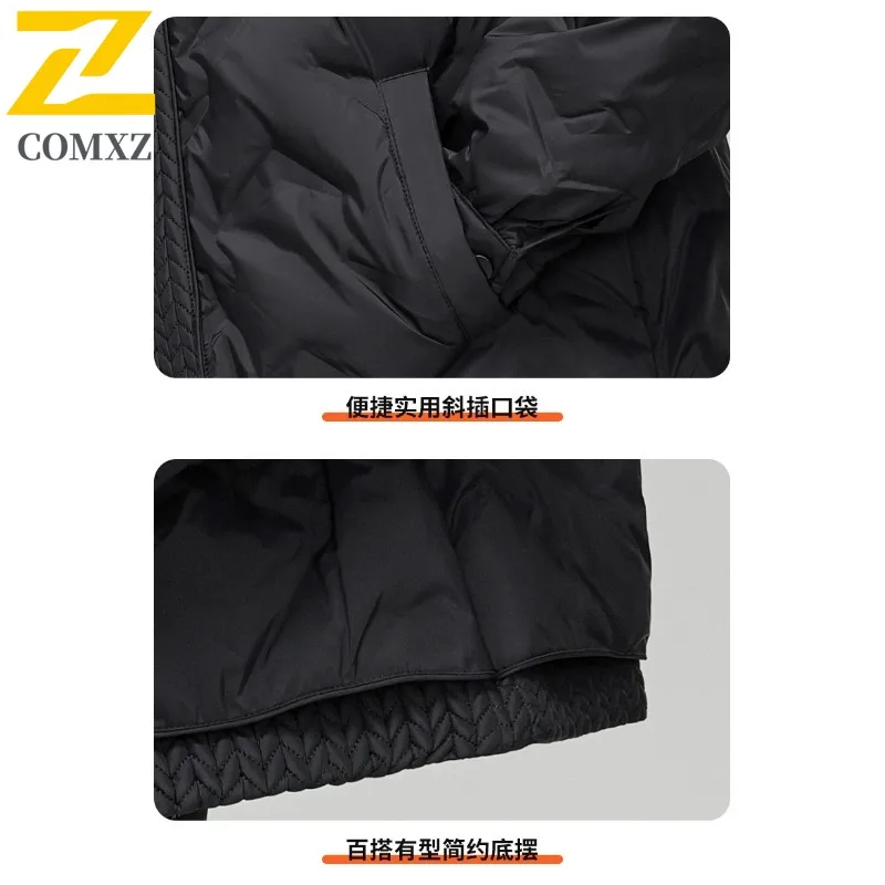 COMXZ Cotton Padded Jacket Versatile Loose Casual Lightweight Travel Padding Coat Snowy Minimalist Padded Jacket Men's Clothing