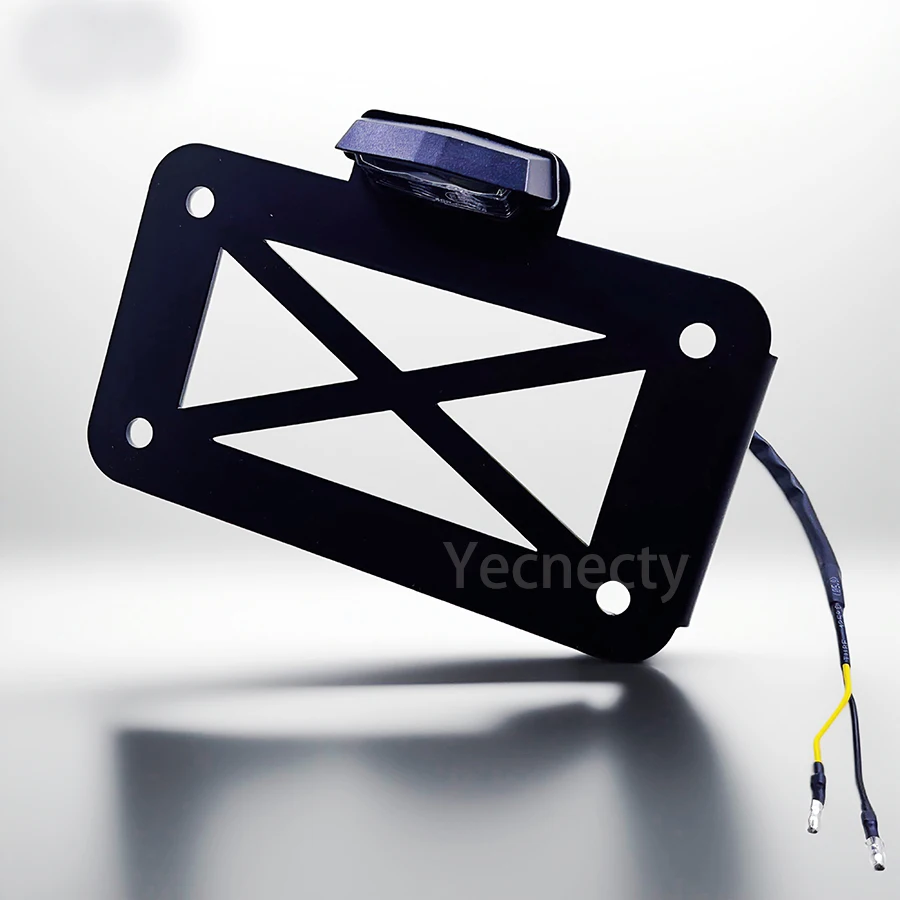 Universal Side Mount Motorcycle Registration License Plate Holder Bracket With LED Rear Light For Bobber Honda Cafe Racer Suzuki