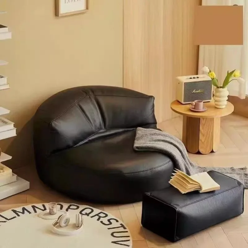 

Modern Simple Leather Single Living Room Sofa Lazy Chair Small Apartment Sofa Balcony Bean Bag Small Sofas Sofás Para Salón