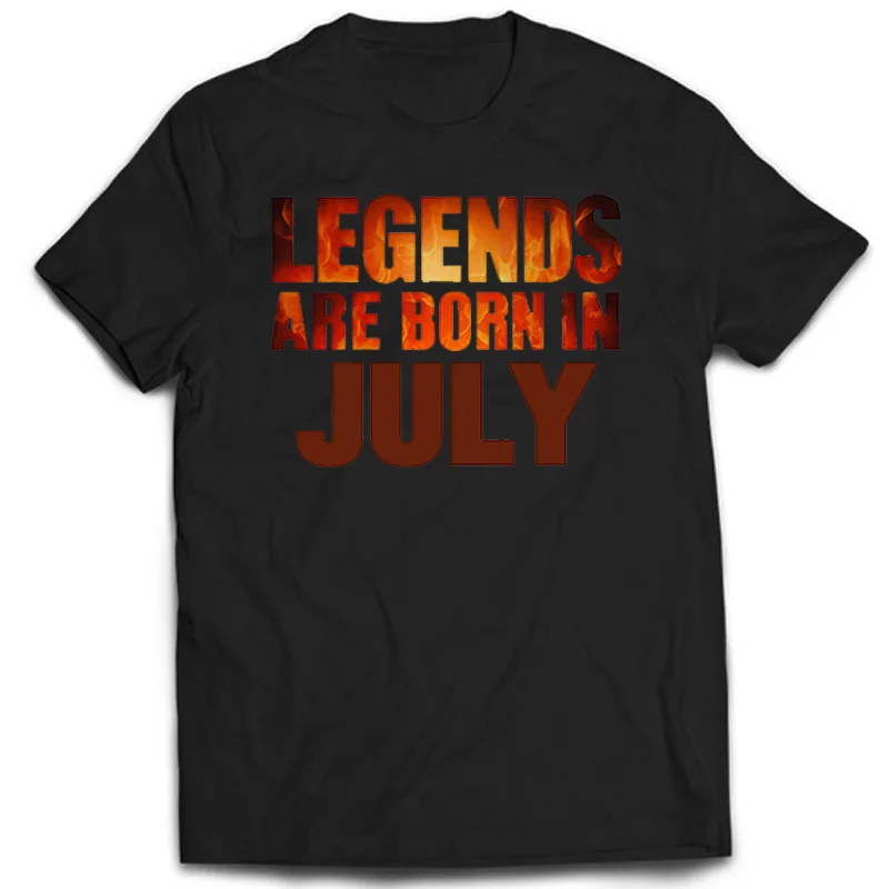 

July Legends Cute Mens T-shirt Harajuku Vintage O-Neck Oversized Short Sleeve Versatile 100% Cotton Daily Casual Streetwear Tops