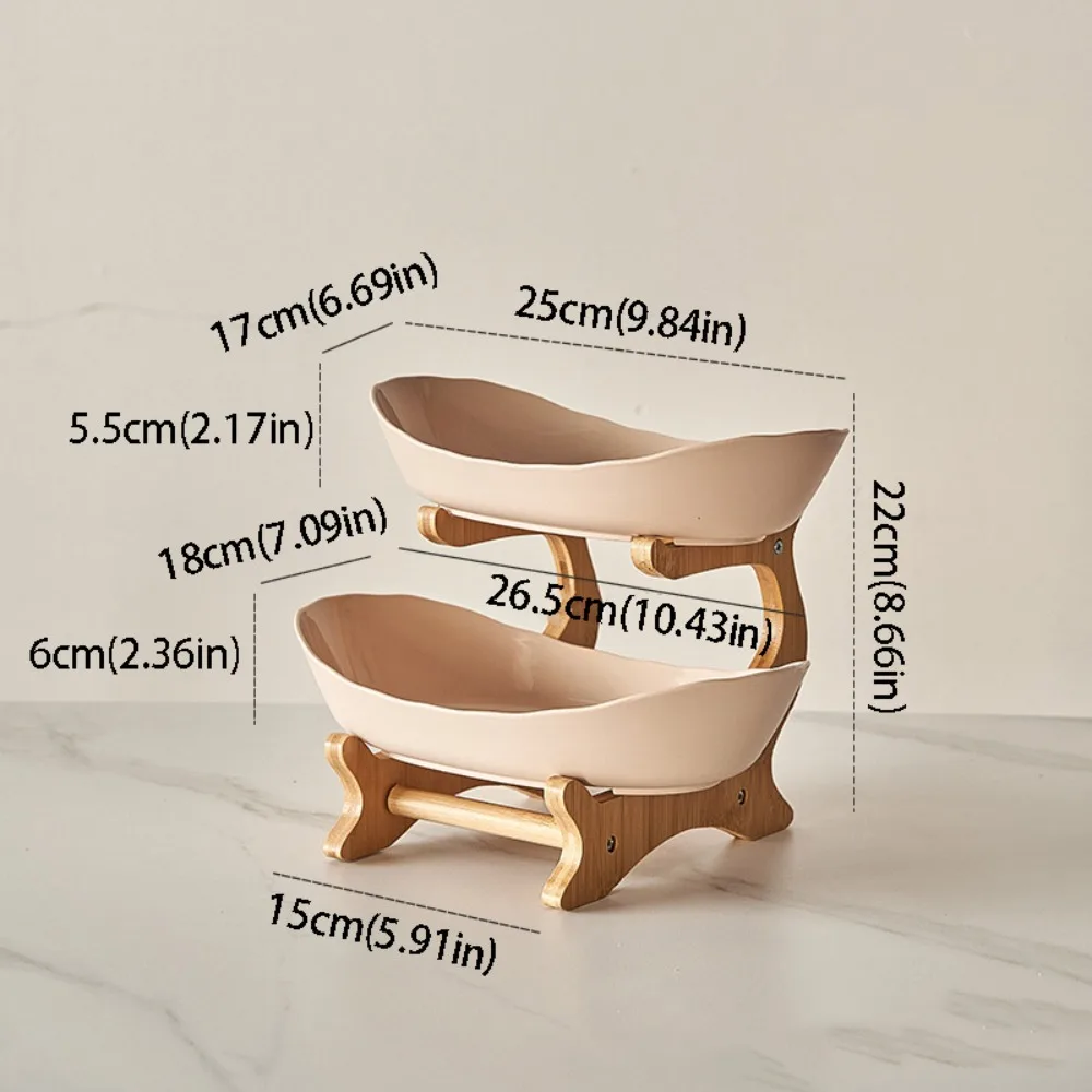 

Layer Dish Plastic Material Fruit Plate Creative Design 2 Layer Snack Dish Modern Style Salad Bowl Candy Dish Home Use