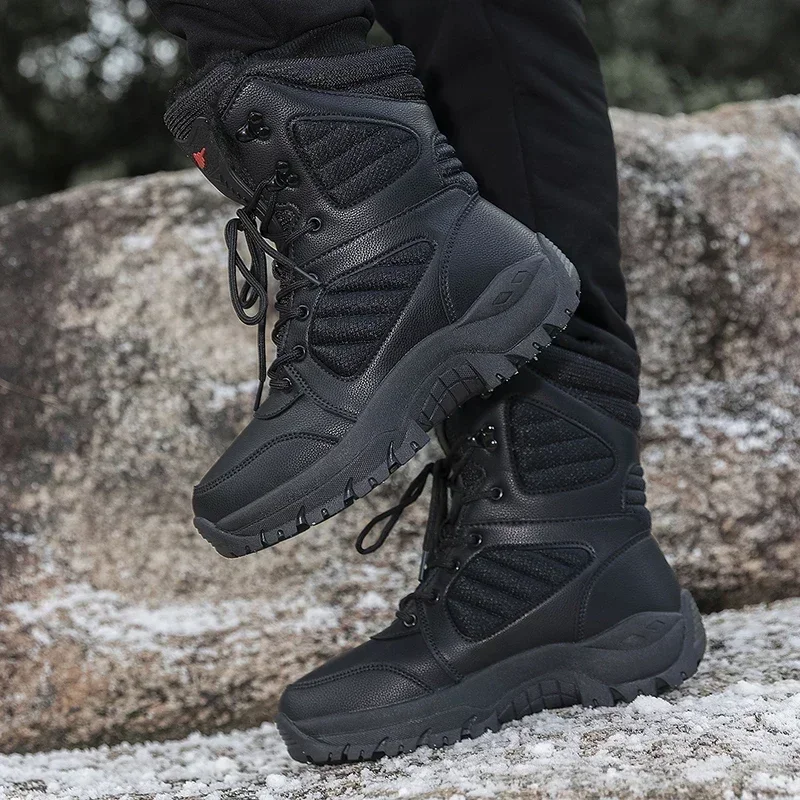 2024 Season Velvet Snow boots Men's and women's casual high-top boots Waterproof winter ankle Army work boots