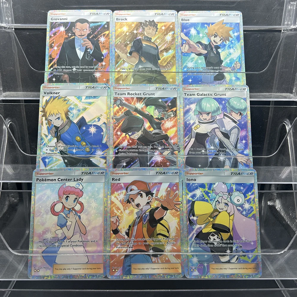 9PCS Full Art Collectible Trading Cards Set Anime Style Blue Red Lono Character Cards Premium Glossy Gift for Collectors Gifts - view 2