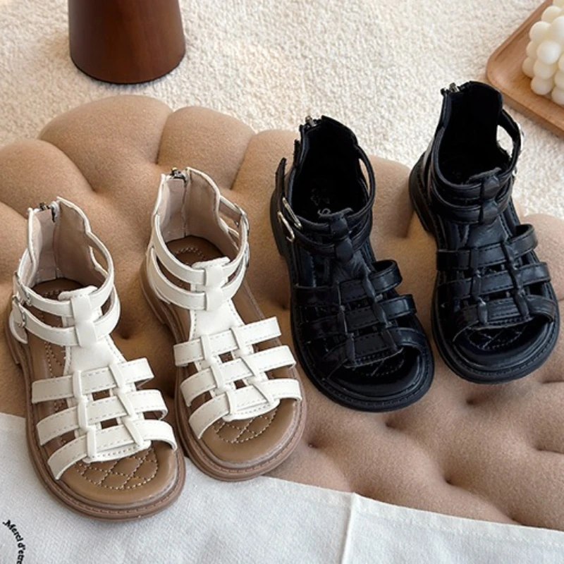 

2025 New Summer Women's Sandals Soft Sole Children's Fashionable Princess Baby Shoes Rubber Base Roman Shoes For Girls