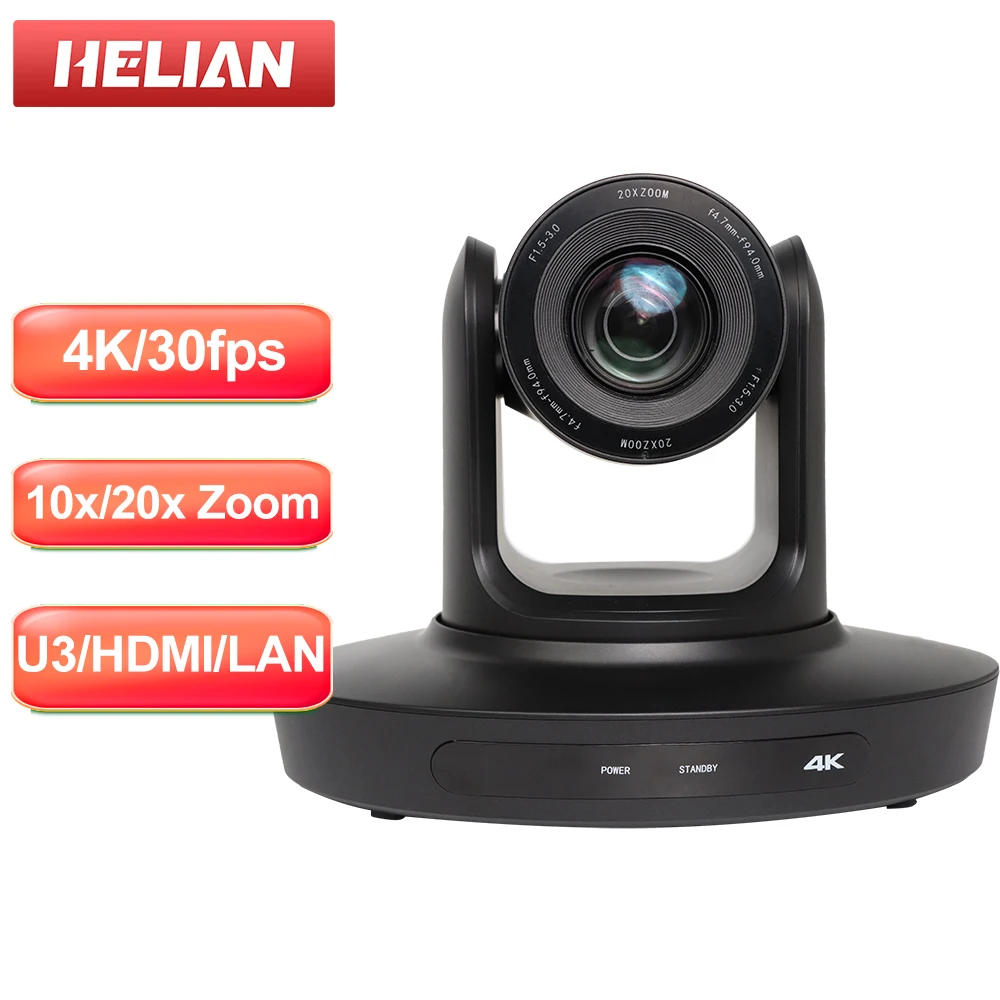 

4K 10/20X Conference PTZ Video Camera LAN USB HDMI Ai Tracking Ptz Live Streaming Camera for Business Meeting Broadcast Youtube