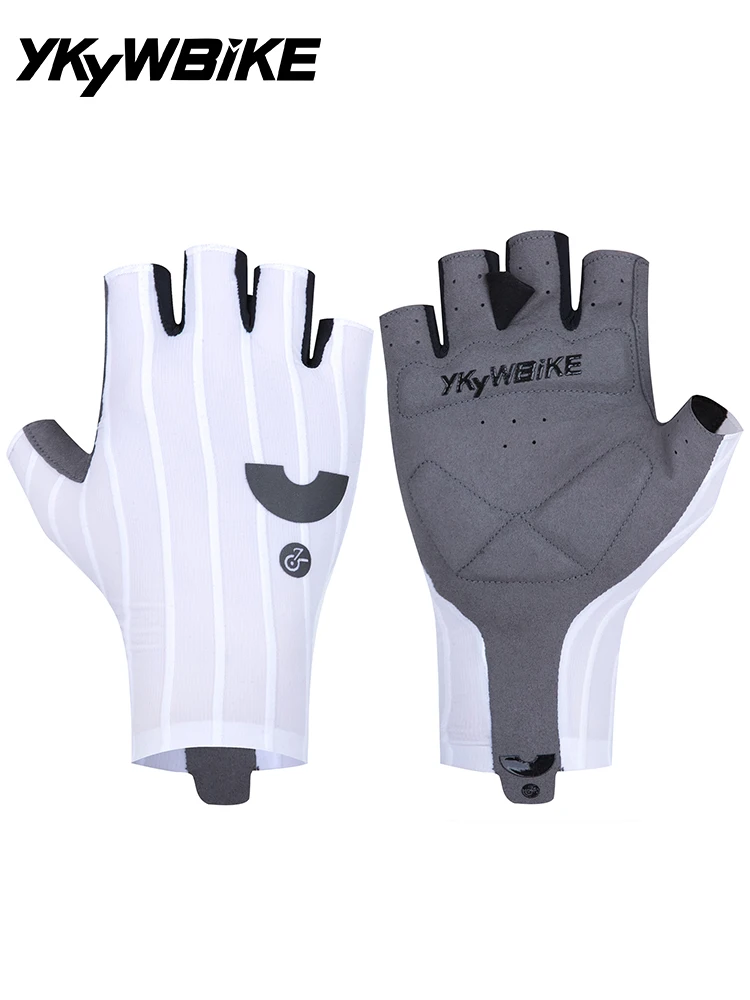 YKYWBIKE Fahrradhandschuhe, gewebt, aerodynamisch, gestreift, Fahrrad-Sporthandschuhe, rutschfeste Reithandschuhe, stoßdämpfende Rennradhandschuhe