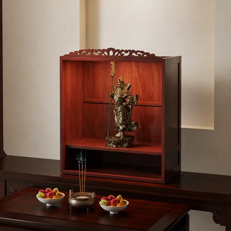 Desktop Small Offering Table for Buddha Guanyin God of Wealth Mini Buddhist Shrine Altar Stand Compact Bodhisattva Seat Home