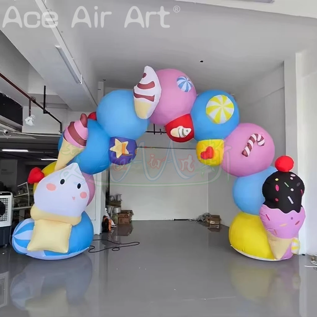 حفلة عيد ميلاد نفخ الحلو مدخل قوس في الهواء الطلق نفخ الآيس كريم قوس بوابة مدخل لتزيين الحدث