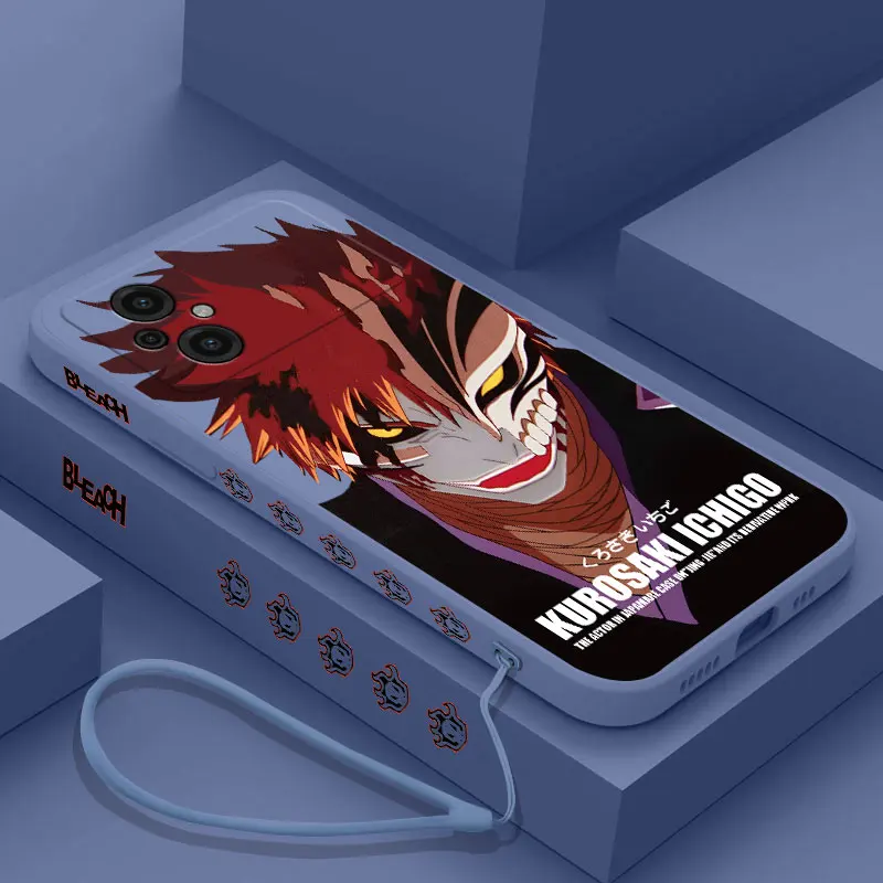 BLEACH Anime Ichigo Phone Case For Xiaomi Poco M5 X5 F5 F4 X4 M4 F3 X3 M3 F2 X2 Pro C40 4G 5G GT Liquid Silicone Cover