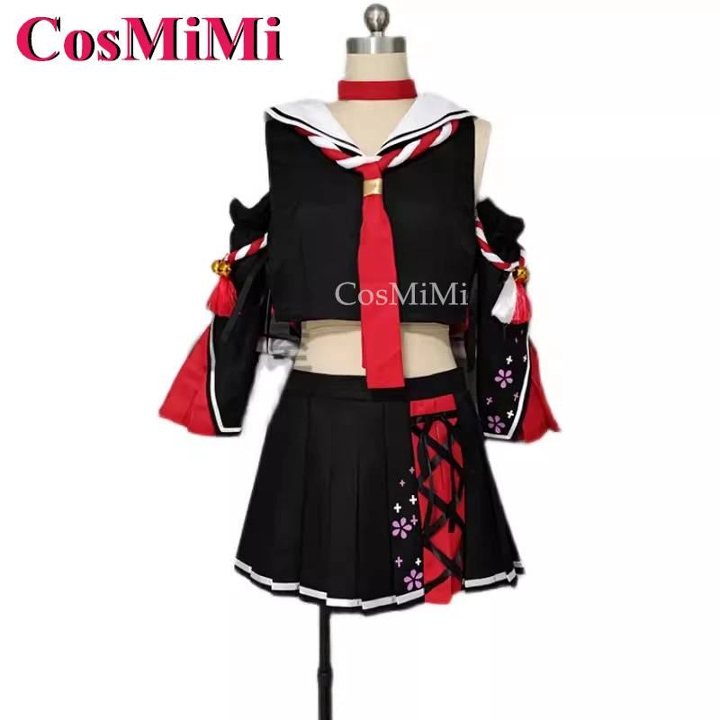 CosMiMi Anime Vtuber Hololive Ookami Mio Cosplay Kostüm Süße Nifty Schöne Tägliche Uniform Karneval Party Rolle Spielen Kleidung Neue