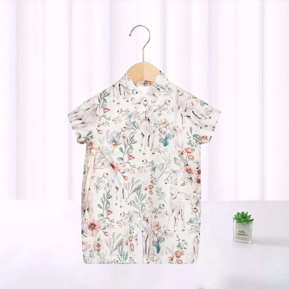 

2026 Newborn Baby Romper Summer 6-18M Girl Boy Cotton Onesie