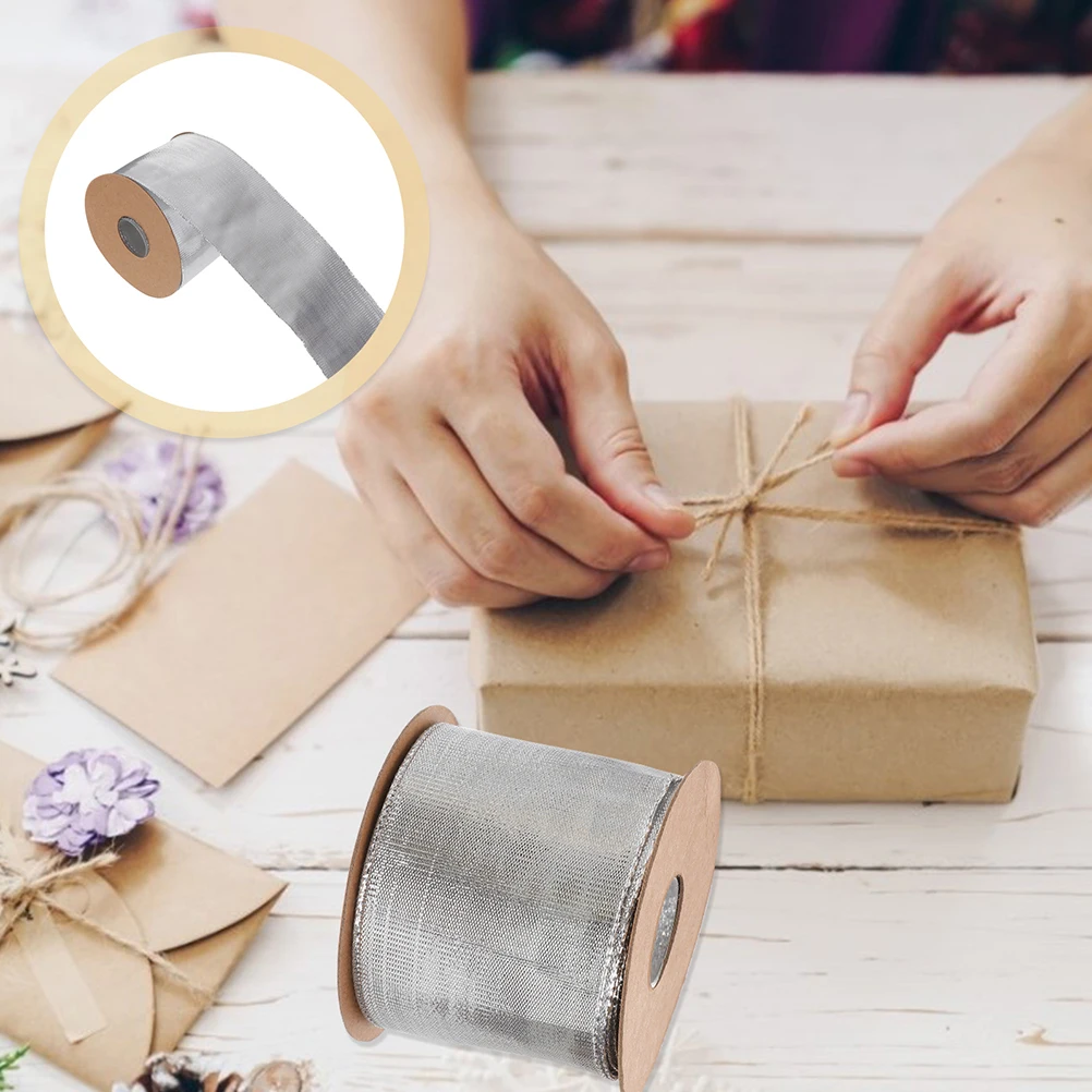

Gold Silver Ribbon for Wrapping Bouquet Present Decorative Packing Festive DIY Banquet Craft Gift Box Holiday Arts