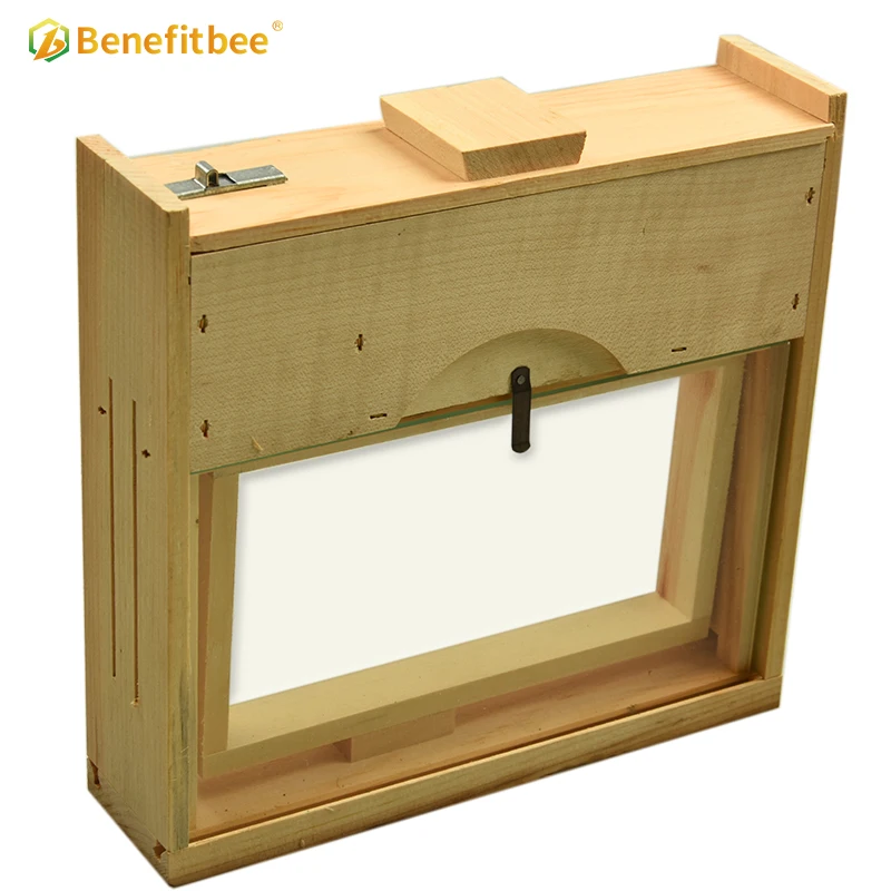 Benefitbee Wooden Observation Beehive Transparent Bee Hive Beekeeping Supplies