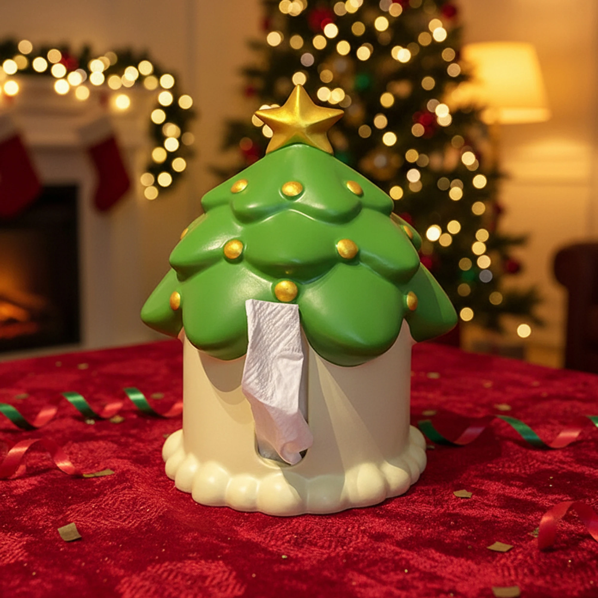 

Festive Snowman Tissue Holder Winter Cabin Tissue Box Cover Decorative Desktop Napkin Dispenser Holiday Gift for Home Office