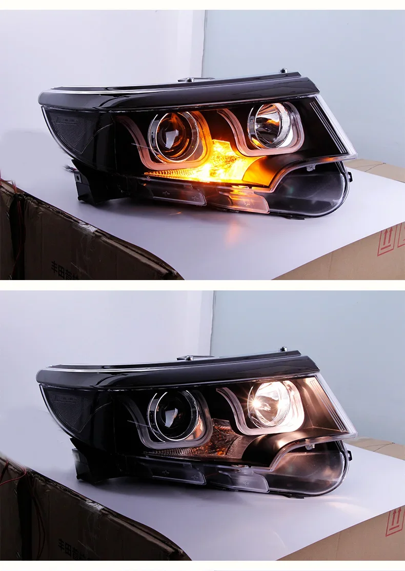 

2 pcs Headlight assembly for Ford EDGE 10-14 LED daytime running light bi lens xenon headlight car accessories