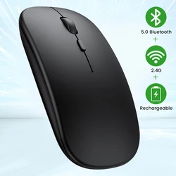 Mouse de computador sem fio Bluetooth, USB Recarregável, Ergonômico, Silencioso, Recarregável, Óptico, PC, Laptop