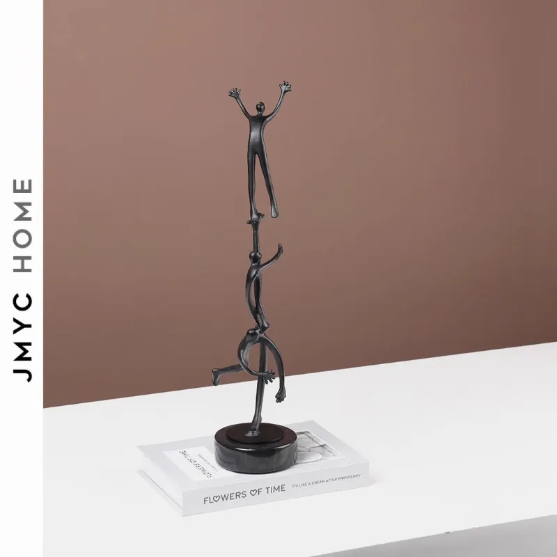 Minimalist Metal Figure Climbing Cast Iron Sculpture Decoration Model Room Sales Office Hotel Homestay Soft Decoration