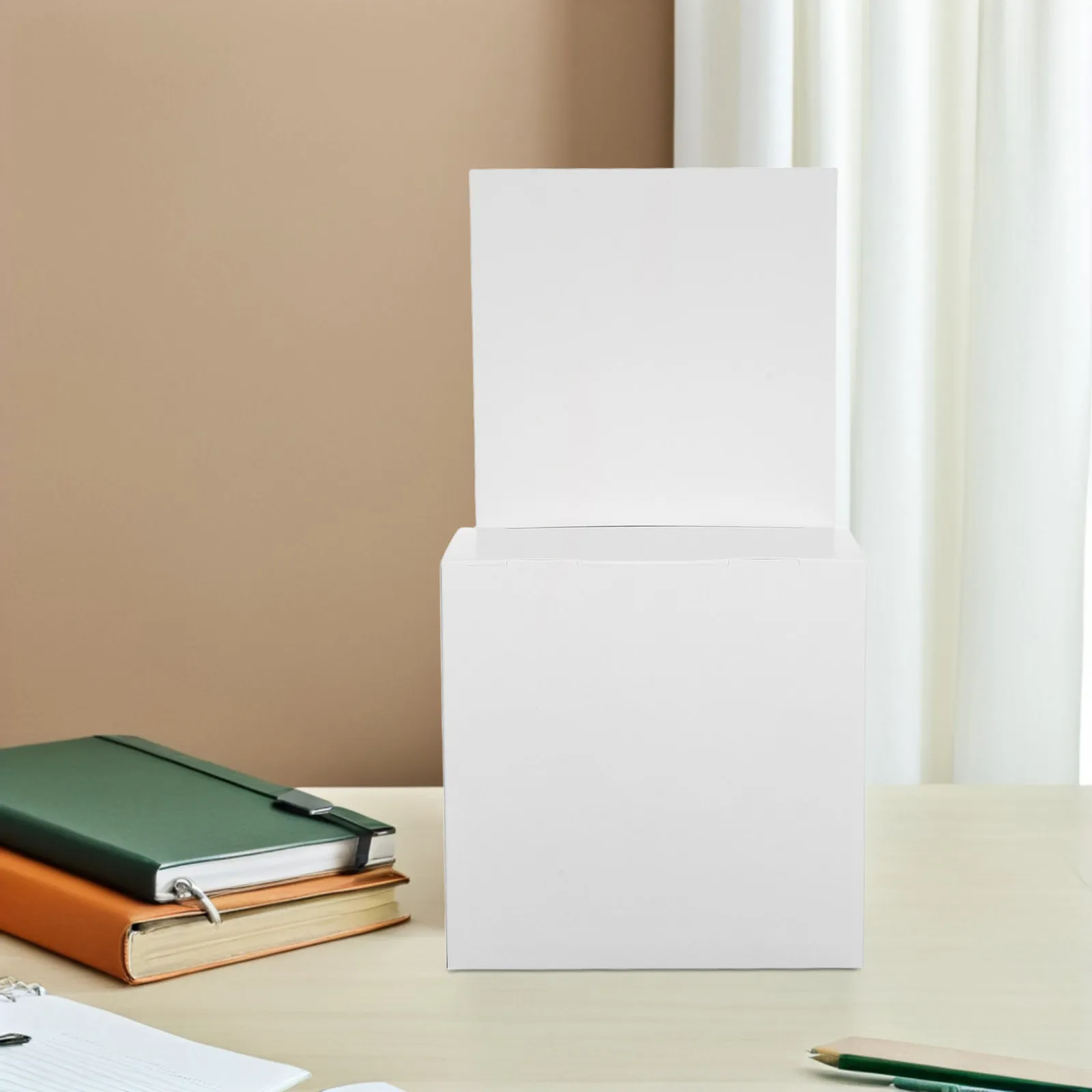 5Pcs White Suggestion Box with Slot Detachable Sign Holder Foldable Card Collection Box for Office School Conference Room Voting