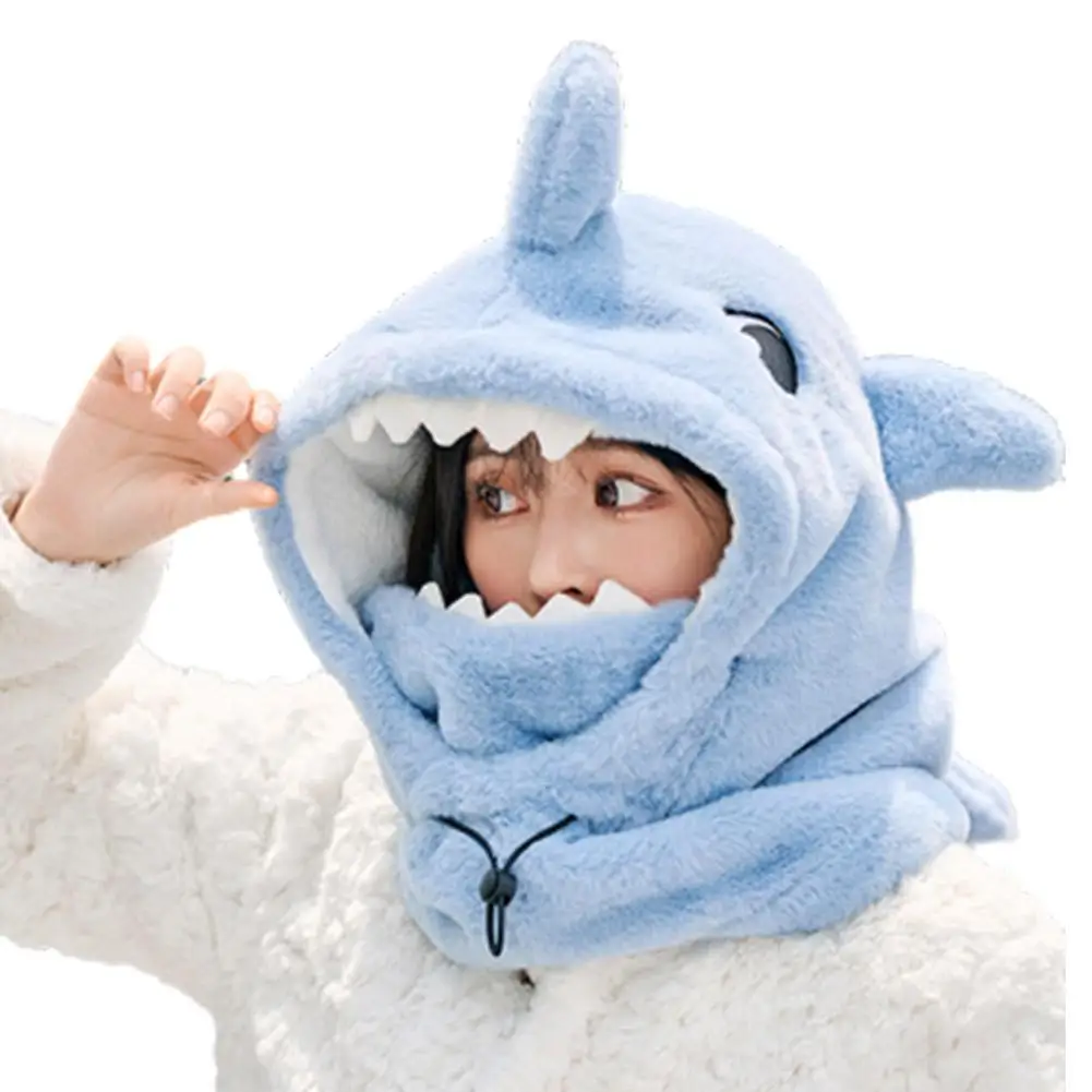 Shark Ski-Helm-Abdeckung für den Winter, warm, bequem, weiches Fleece, Ski-Kopf, Winter, Outdoor, Radfahren, Nackenwärmer 2025,