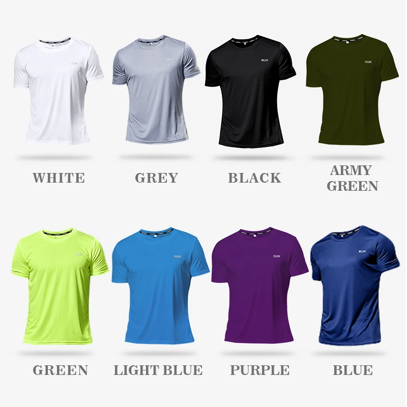 Summer t Shirt For Men Casual White t-Shirts Man Short Sleeve Top Breathable Tees Quick Dry Gym Shirt Soccer Jersey Male Clothes