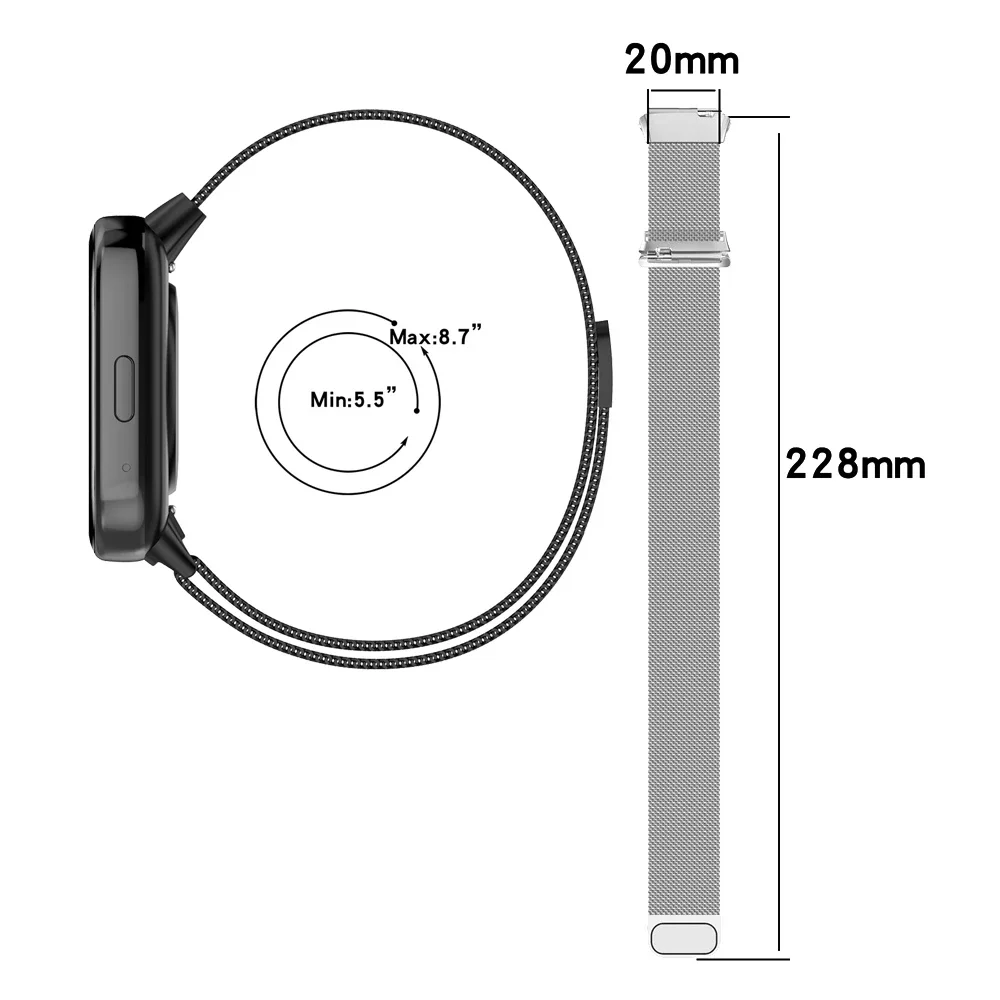 Strap For Xiaomi Redmi Watch 3 Active/Lite Replacement Stainless Steel Band Bracelet Magnetic Loop Fashion Smart Watch Straps