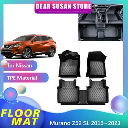 자동차 바닥 매트, 닛산 무라노 Z52 SL 2015 ~ 2023 2016 2017 2018 2019 2020 2021 2022 트레이 풋 TPE 방수 내부 라이너 카펫 패드, 맞춤형 커버 러그 액세서리