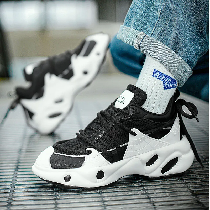 

2026 Spring Men's Height-Increasing Dad Shoes Breathable Mesh Platform Fashion Casual Athletic Sneakers