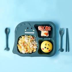 아기 어린이 식기 제품 먹이 세트 만화 접시 어린이 요리 어린이 훈련 먹는 음식 그릇 숟가락 포크