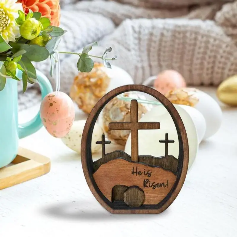 Jesus Tomb Easter Tray Set Wooden Tomb Scene Tray Kit Handcrafted Jesus Nativity Sign Religious Christian Table Catholic Decor