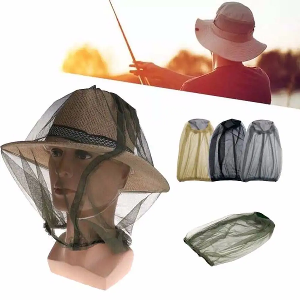Bee Keeping Anti-mosquito Insect Travel Camping Equipment Mosquito Net Head Cover Face Protector Fishing Cap Mesh Hat