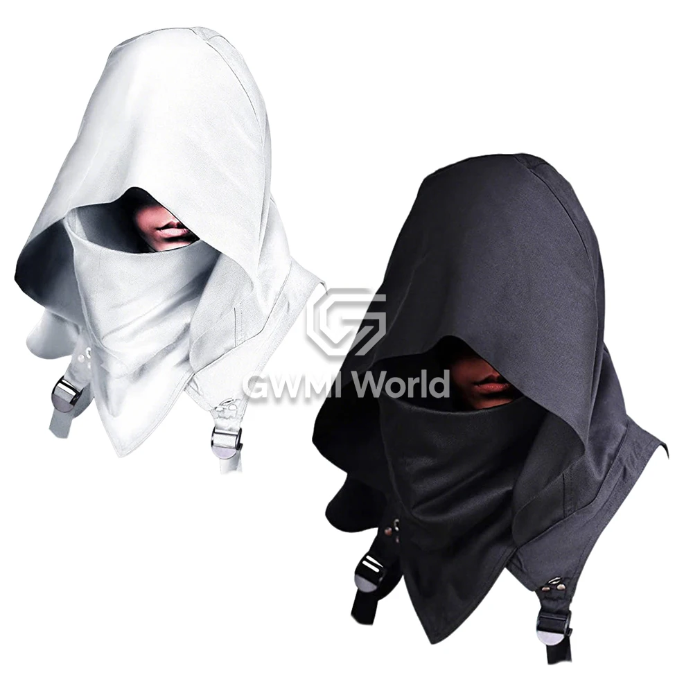 

Vintage Medieval Gothic Punk Hood Cowl Carnival Party Halloween Cosplay Costume Accessories Hood Scarf Men Women Hooded