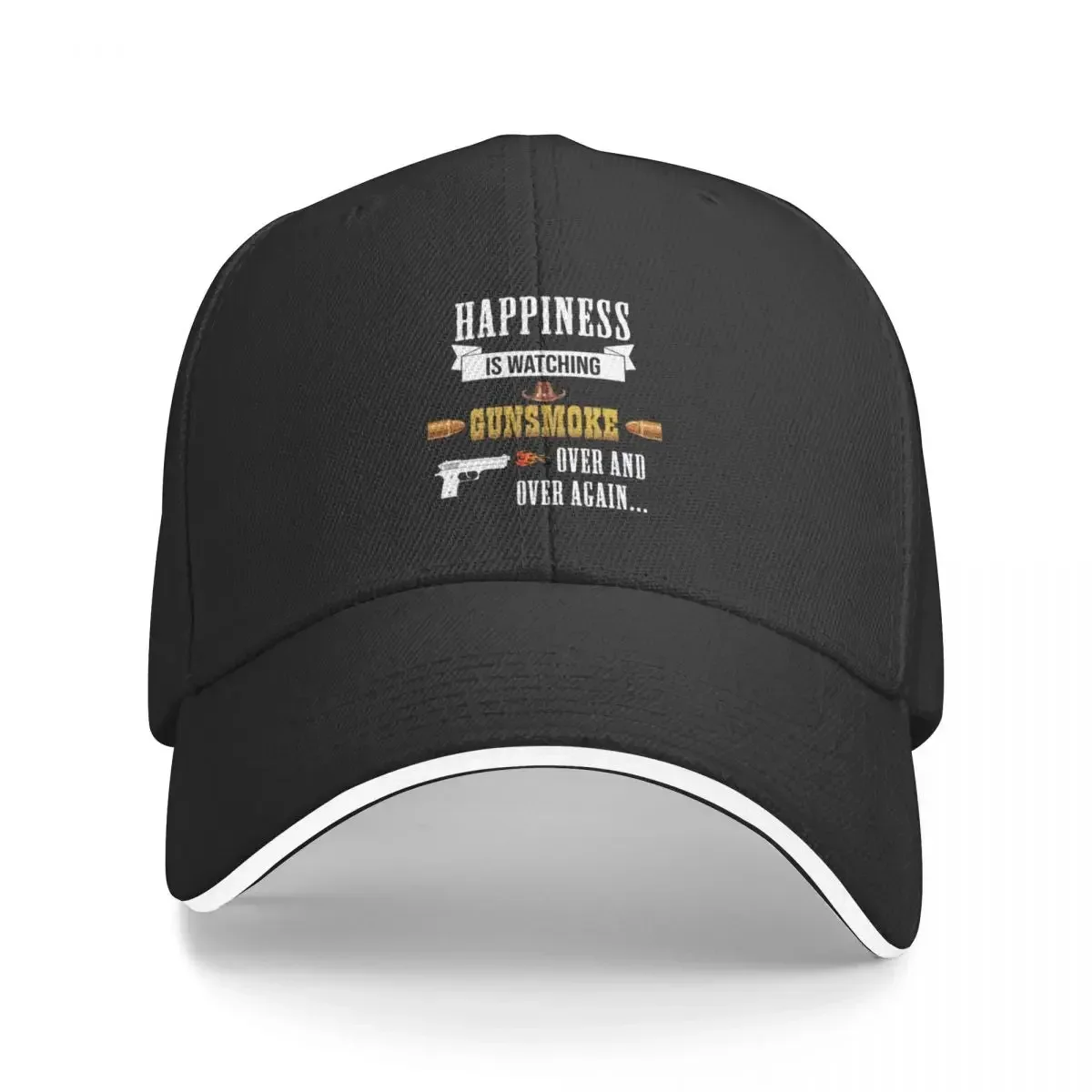 Happiness is watching gunsmoke over and over again.. Baseball Cap sailor cap for men Hat Man For The Sun Golf Hat Female Men's