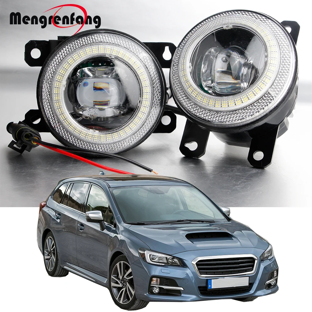 2in1 Car Angel Eye DRL Fog Light 30W H11 LED Lens Fog Daytime Running Lamp For Subaru Levorg 2014 2015 2016 2017 2018 2019