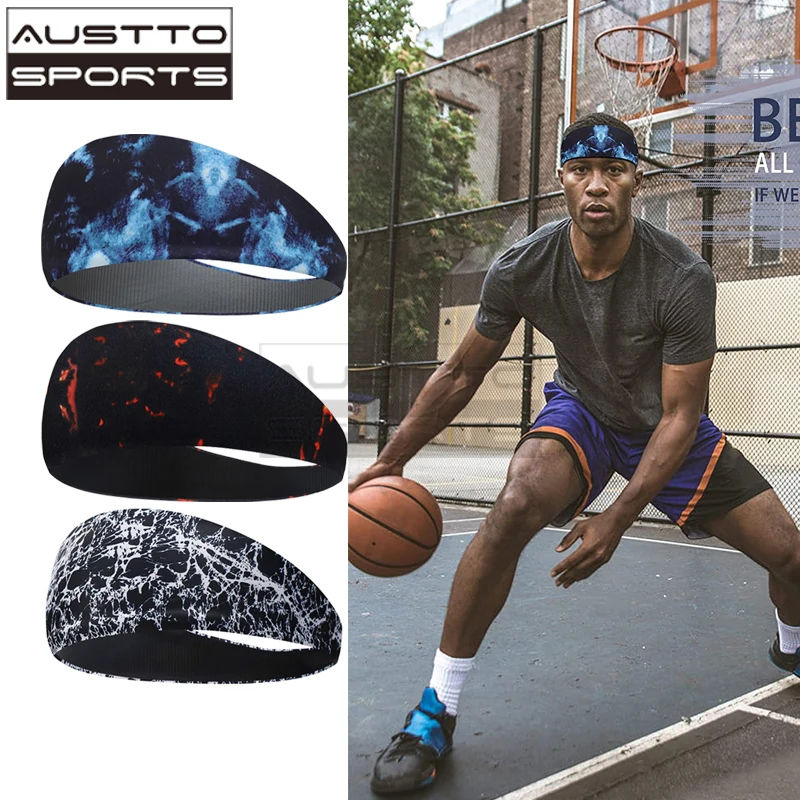 Austto Sport Headband Slim Workout Cooling Sweatband Hair Bands for Men Women Running