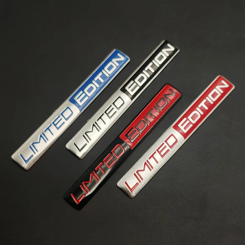 Emblema de aluminio 3D cromado, pegatinas de edición limitada para coche, accesorios de calcomanía para motocicleta, rojo y negro