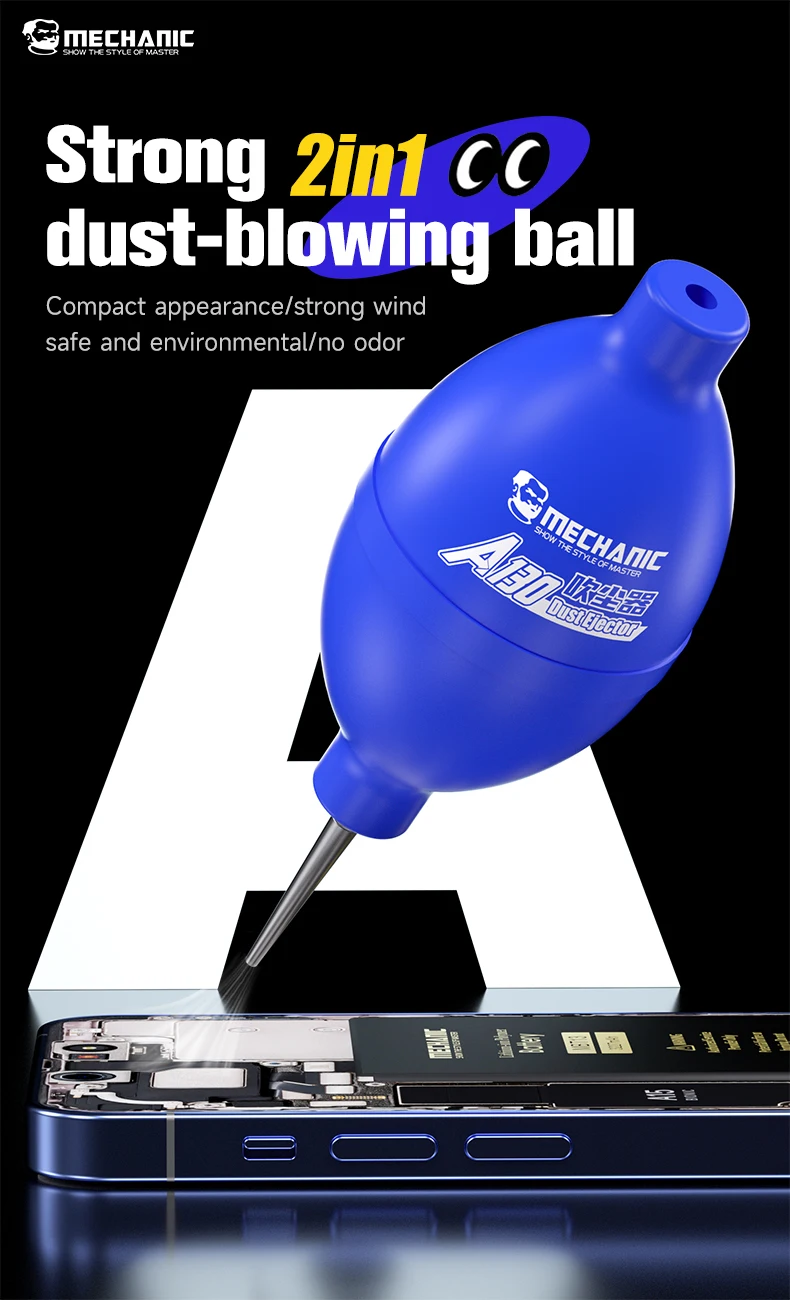 MECHANIC OFFICIAL A130 A120 B110 Advanced Silicone Duster 2in1 Phone Repair Dust Cleaner Air Blower Ball Dust Cleaning Pen