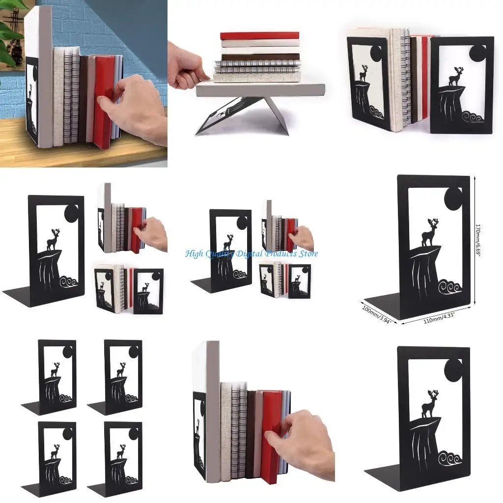 

U2JE подставки для книг, нескользящие металлические подставки для книг, держатель для книг, подставки для книг для полок, для